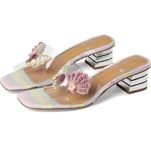 J Renee Beaded Seashell Slipon Slide Sandal Sz 8 New